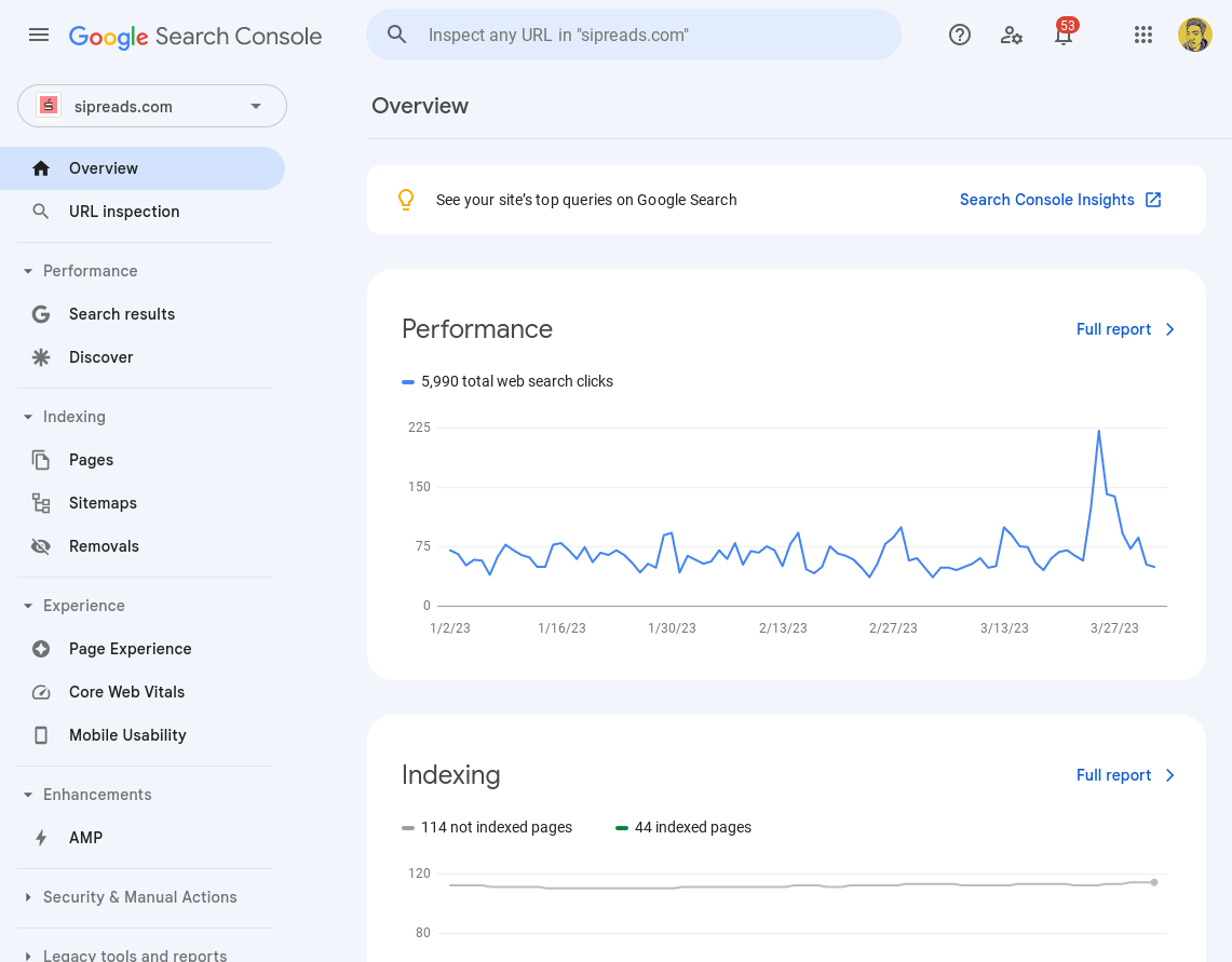 Google Search Console interface