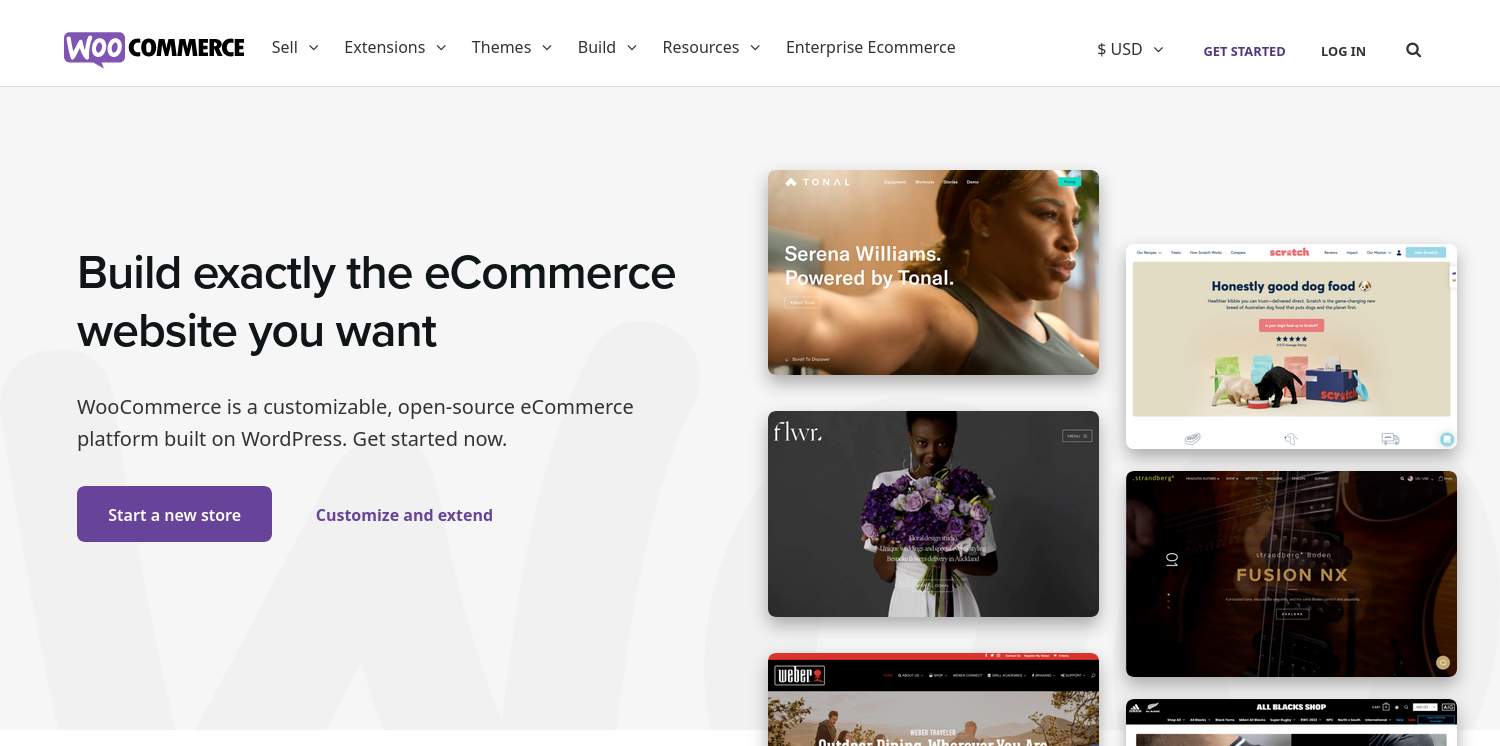 landing page of WooCommerce